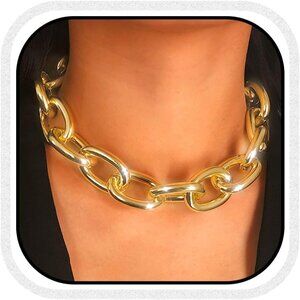 Luxurious Lightweight Gold Cuban Link Choker Necklace for Fashion Lovers